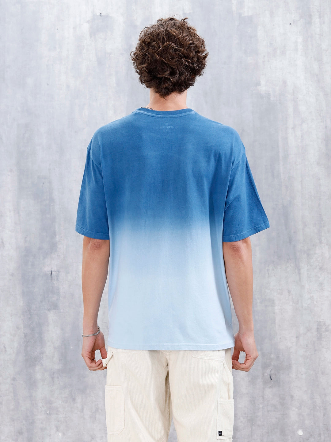 Ombre Dye Oversized Fit T-Shirt For Men | Blue