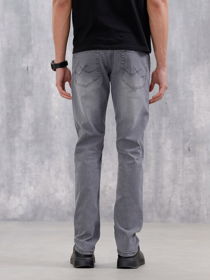 Mid Wash Casual Slim Fit Jeans | Grey