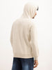Classic Placement Printed Hooded Sweatshirt | Beige