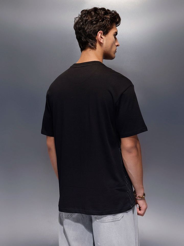 Netflix Placement Printed T-Shirt   |  Black