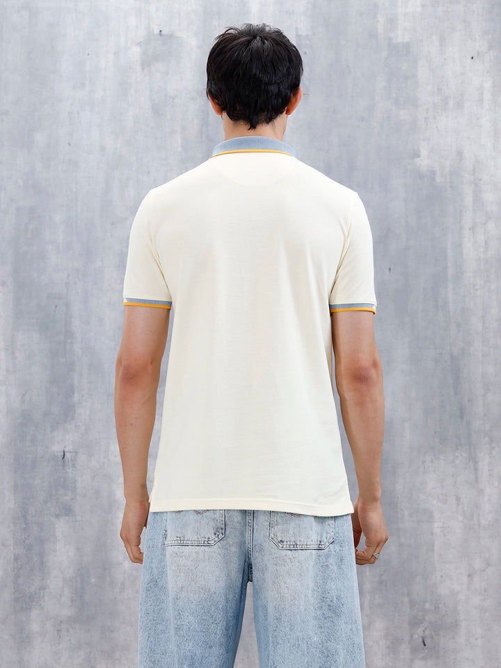 Polo T-Shirt With Contrast Collar | Yellow
