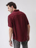 Solid Wine Viscose Shirt