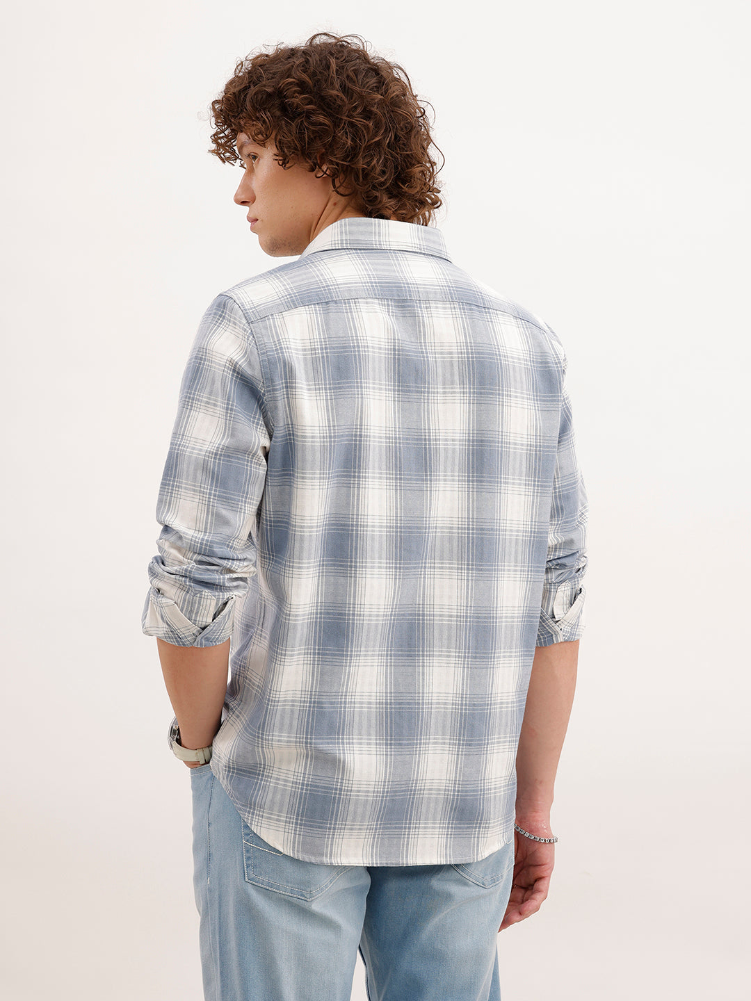 Slim Fit Checkered Shirt  | Blue