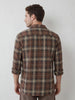 Classic Slim Fit Checkered Shirt | Brown