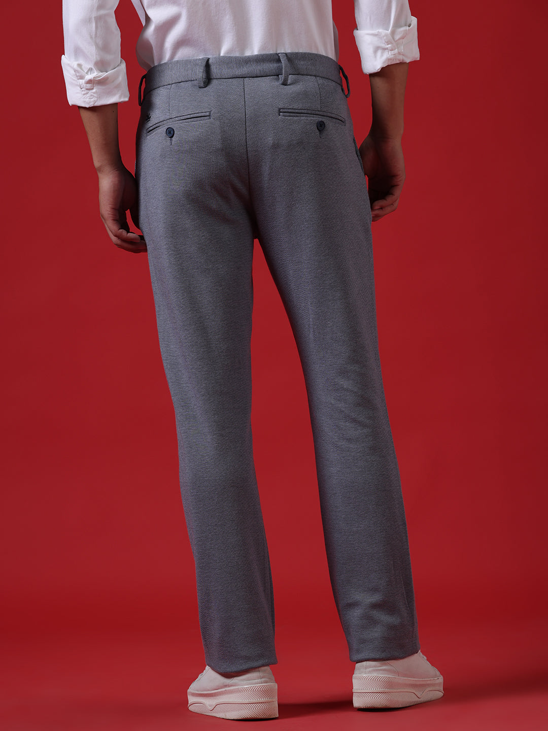 Solid Knit Casual Trouser