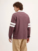 Oversized Patch Detailed Long Sleeve Polo T-Shirt | Purple
