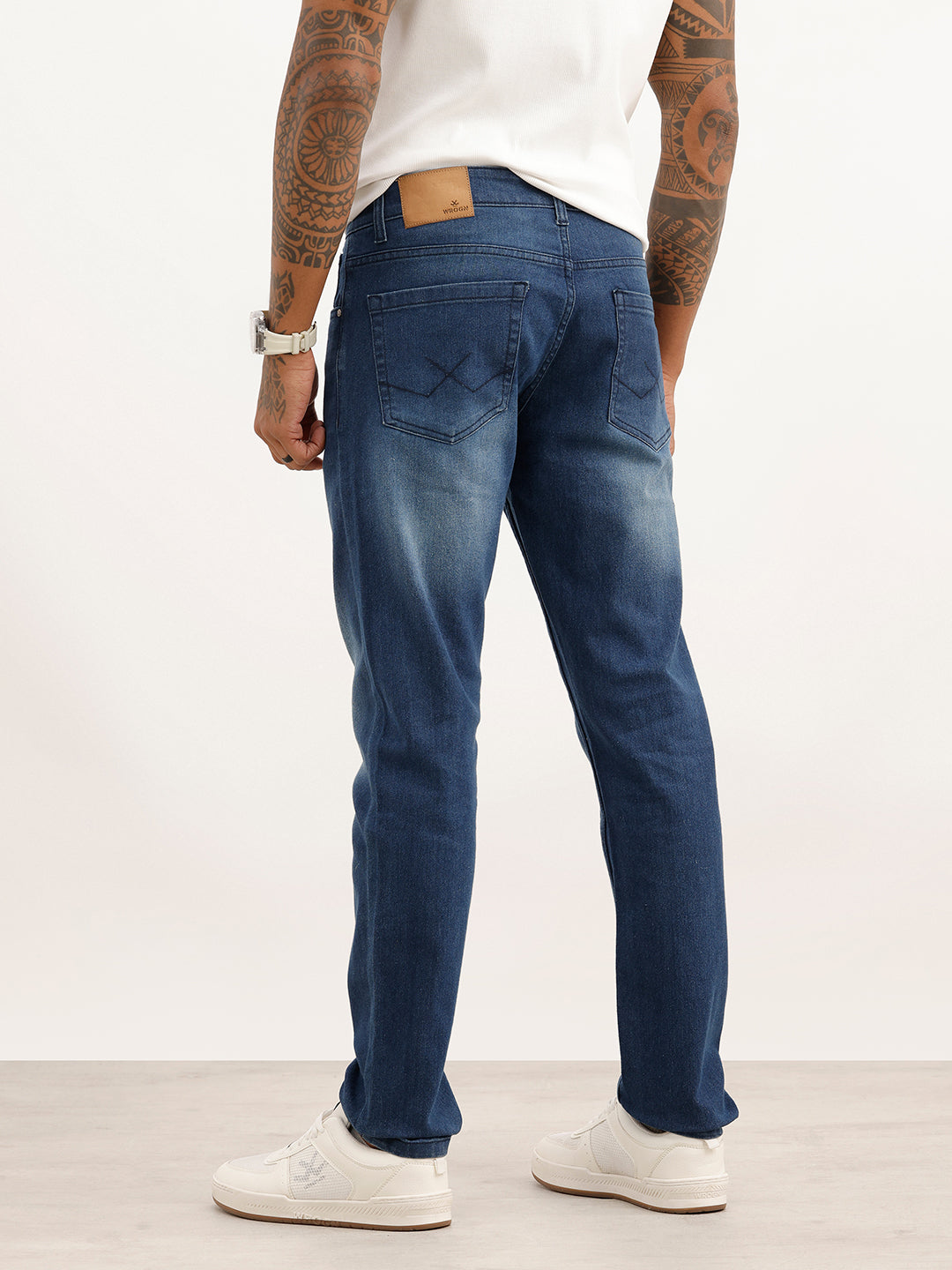 Washed Slim Fit Denim Jeans | Dark Blue