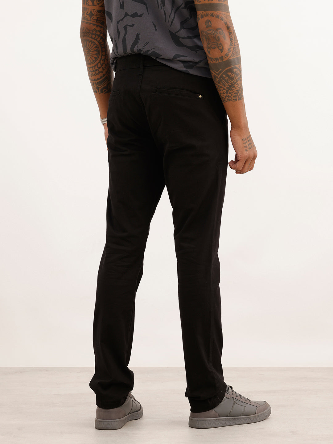 Solid Slim Fit Trouser | Black