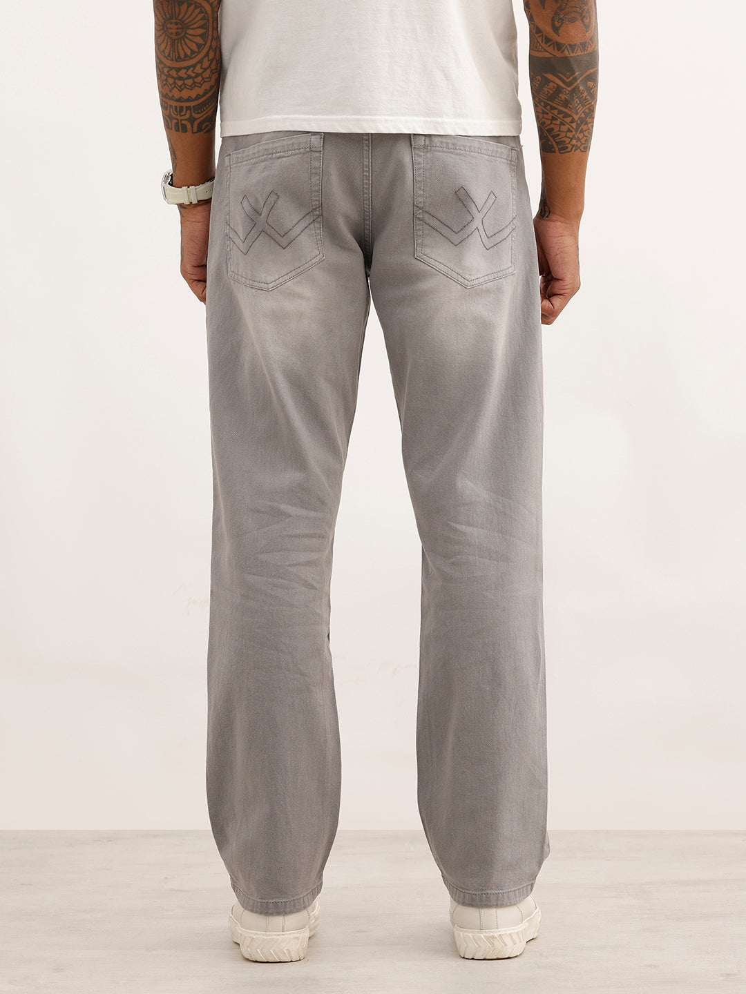 Solid Anti Fit Denim Jeans | Grey