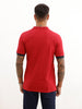 Classic Slim Fit Contrast Sleeve Polo T-Shirt | Red