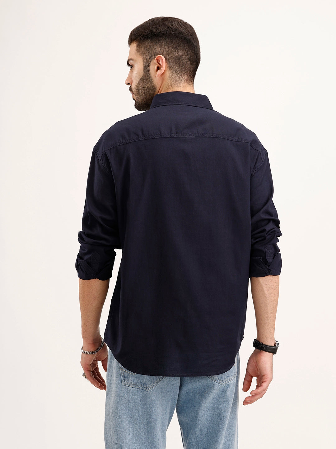 Classic Oversized Fit Shirt | Navy Blue