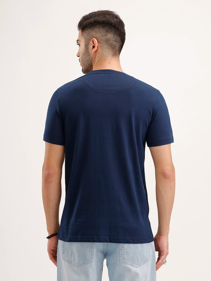 Slim Fit Puffer Printed T-Shirt | Navy Blue