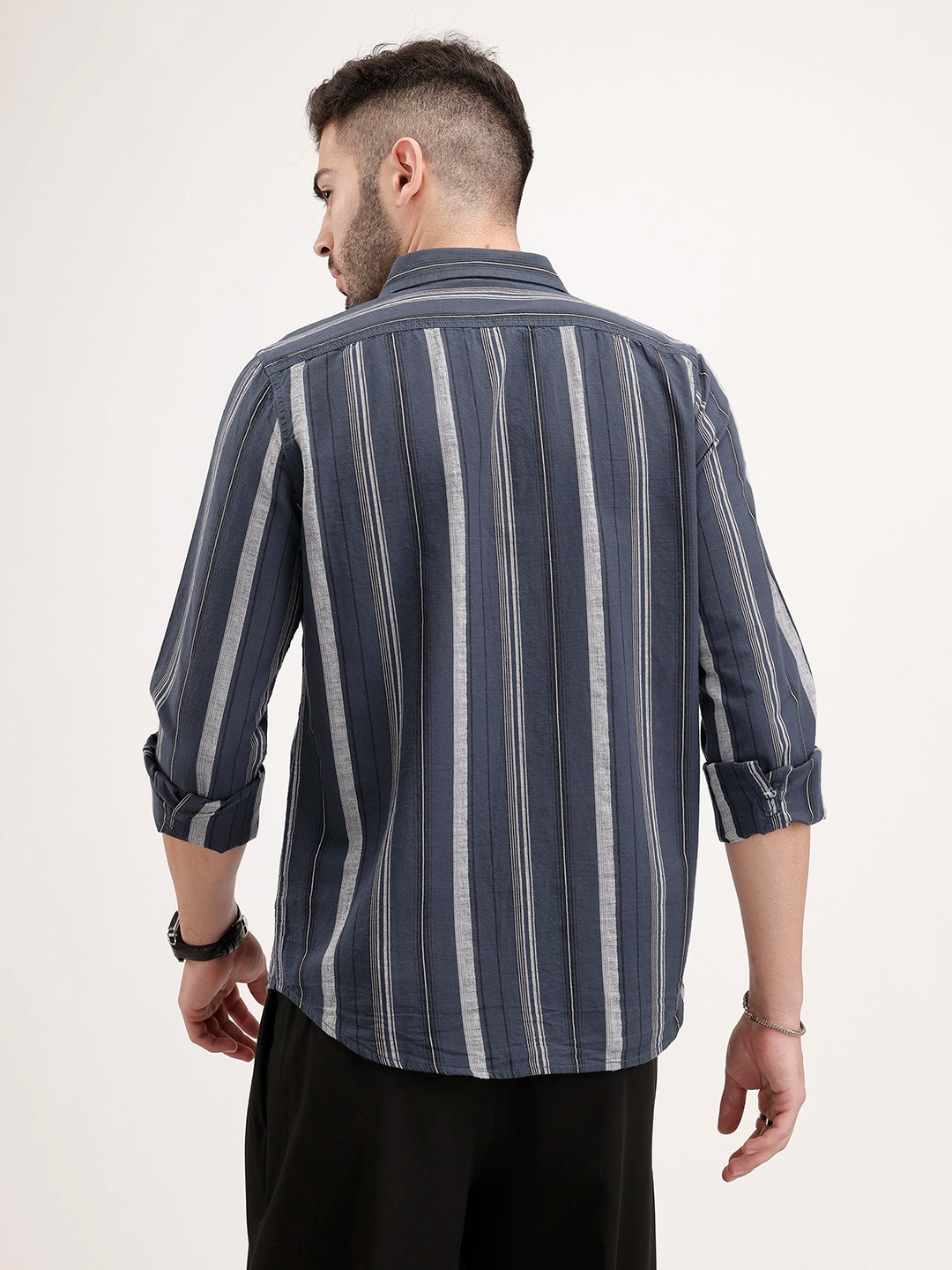 Classic Slim Fit Striped Shirt | Blue