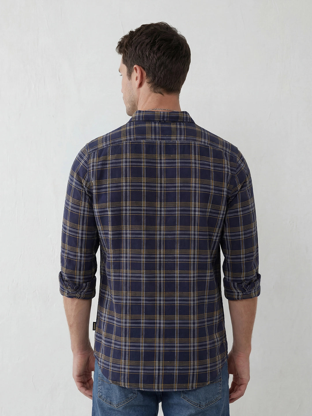 Checkered Slim Fit Full Sleeve Shirt | Blue