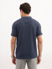 Solid Textured Polo T-Shirt  | Blue