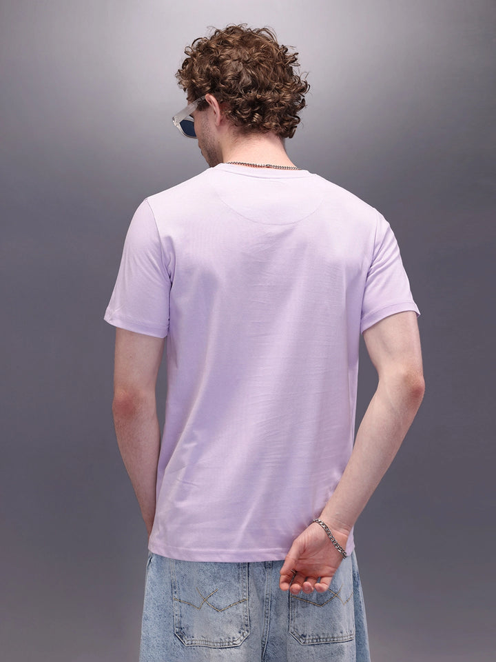 Logo Placement Printed T-Shirt | Lavender