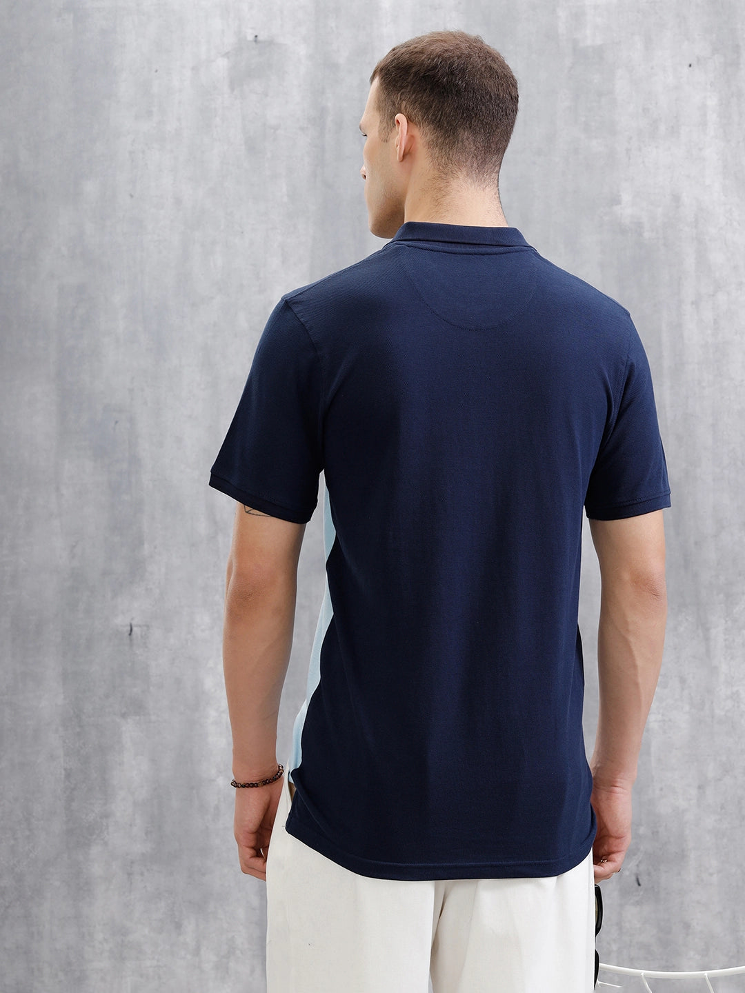 Colour Blocked Slim Fit Polo T-Shirt | Blue