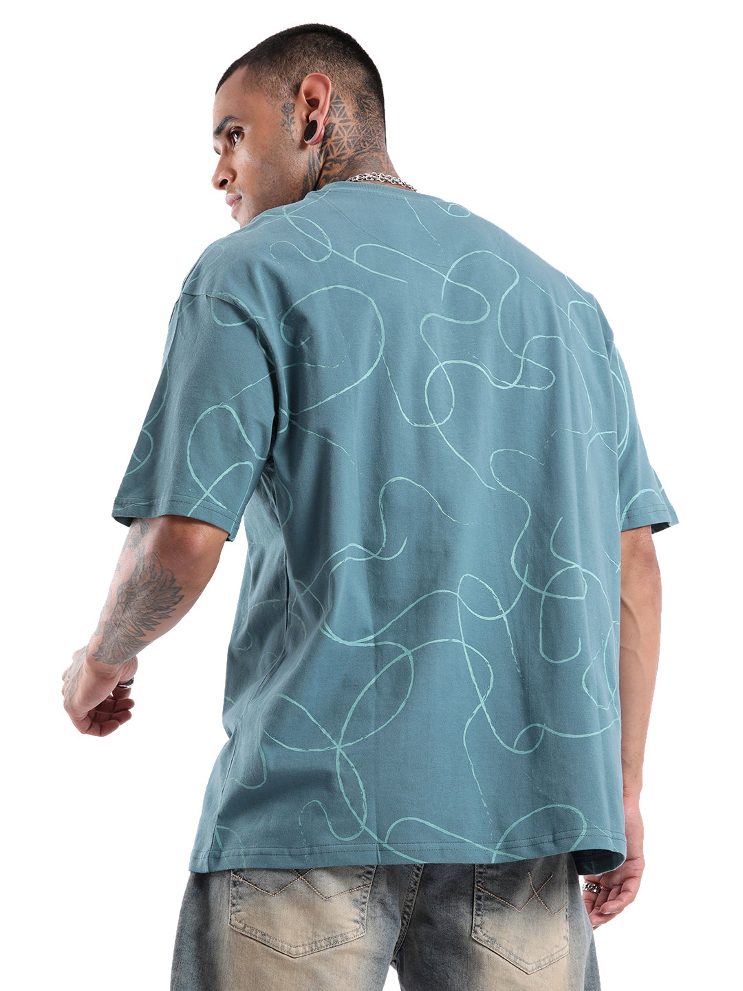 Urban Teal AOP Oversized T-Shirt