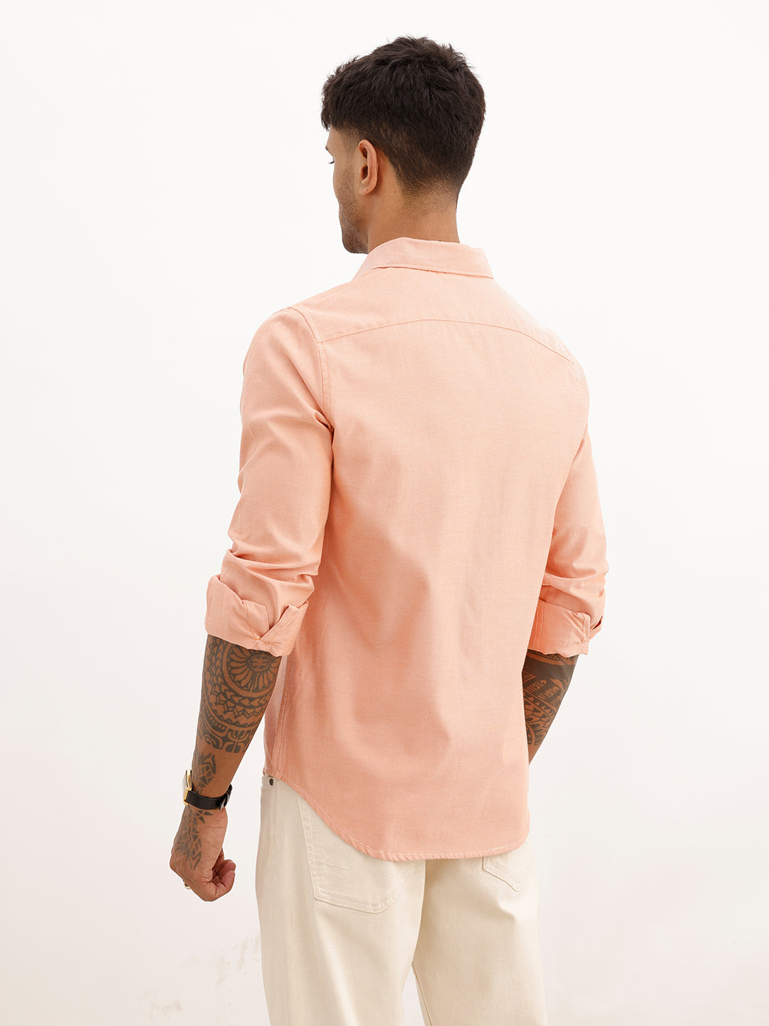 Solid Regular Fit Full Sleeve Shirt | Orange | WWSH9180F