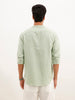 Solid Slim Fit Mandrin Collar Shirt | Grey