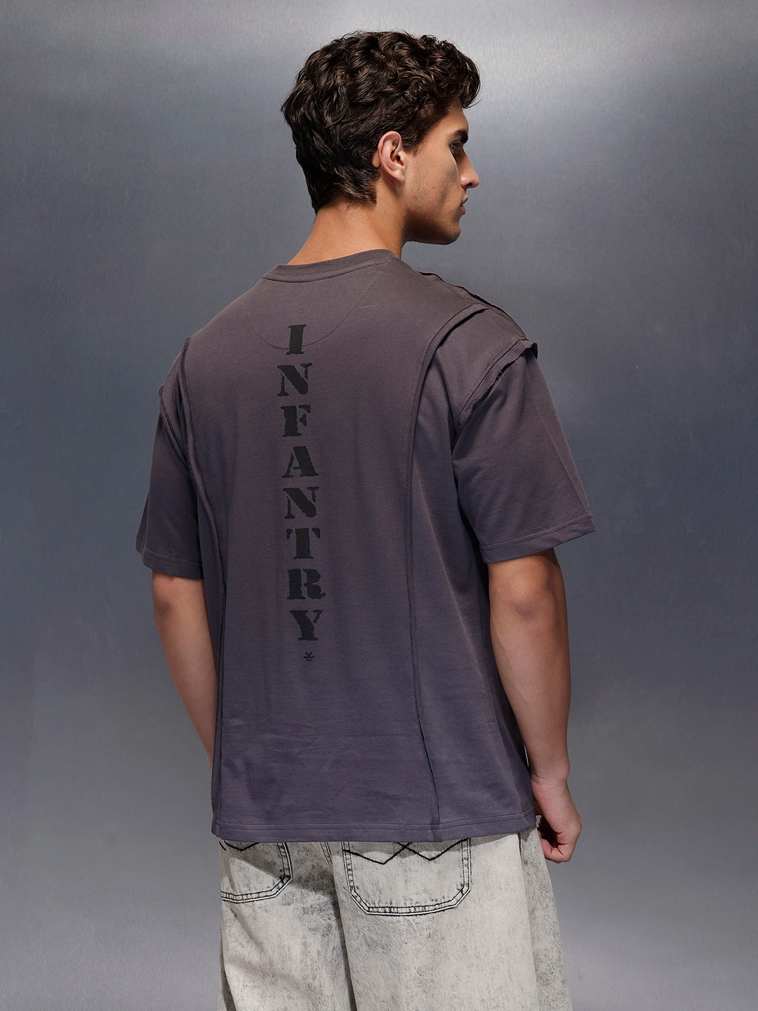 Oversized Cut And Sew T-Shirt   |  Charcoal