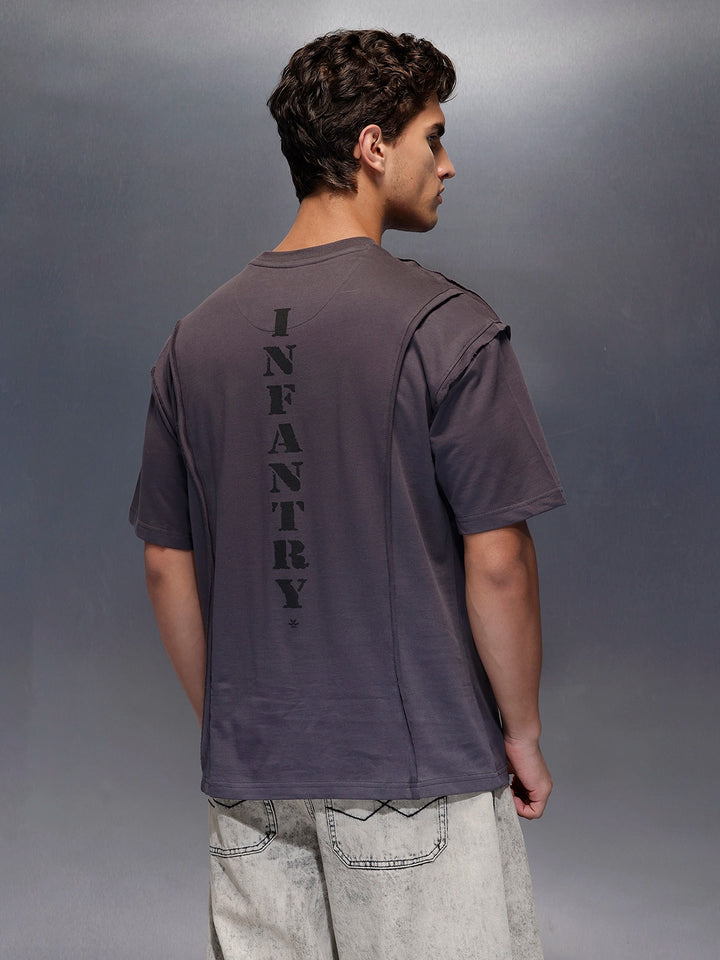 Oversized Cut And Sew T-Shirt   |  Charcoal