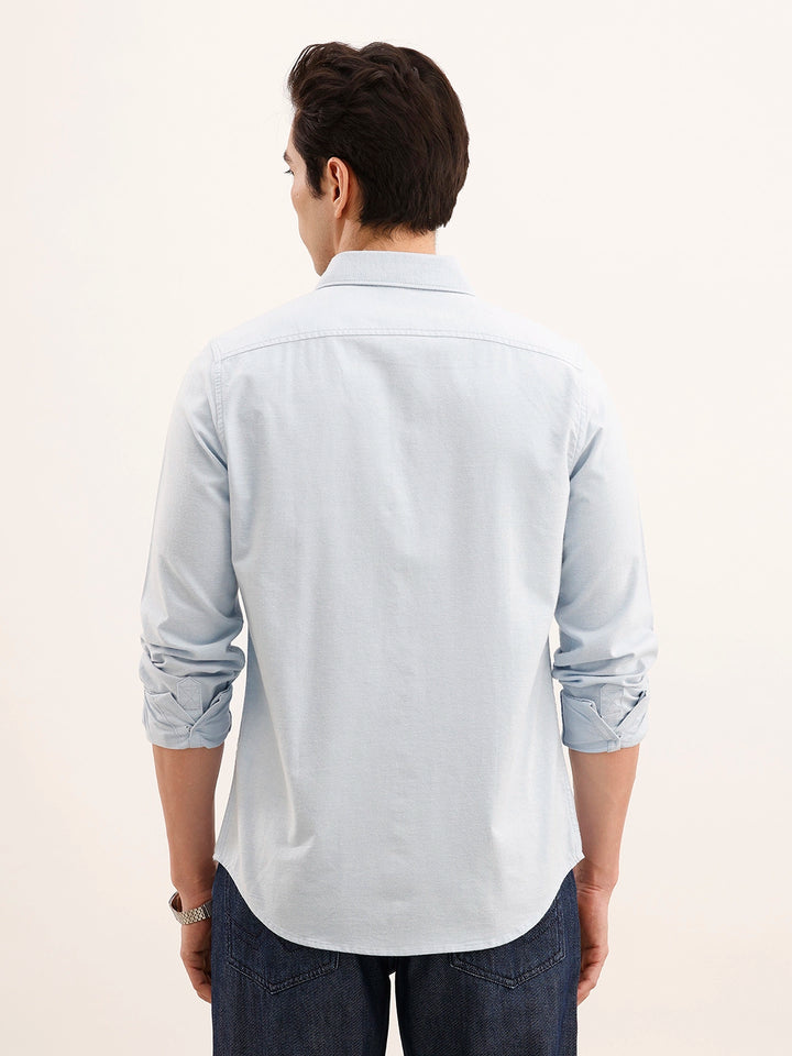 Claasic Regular Fit Solid Shirt | Light Blue