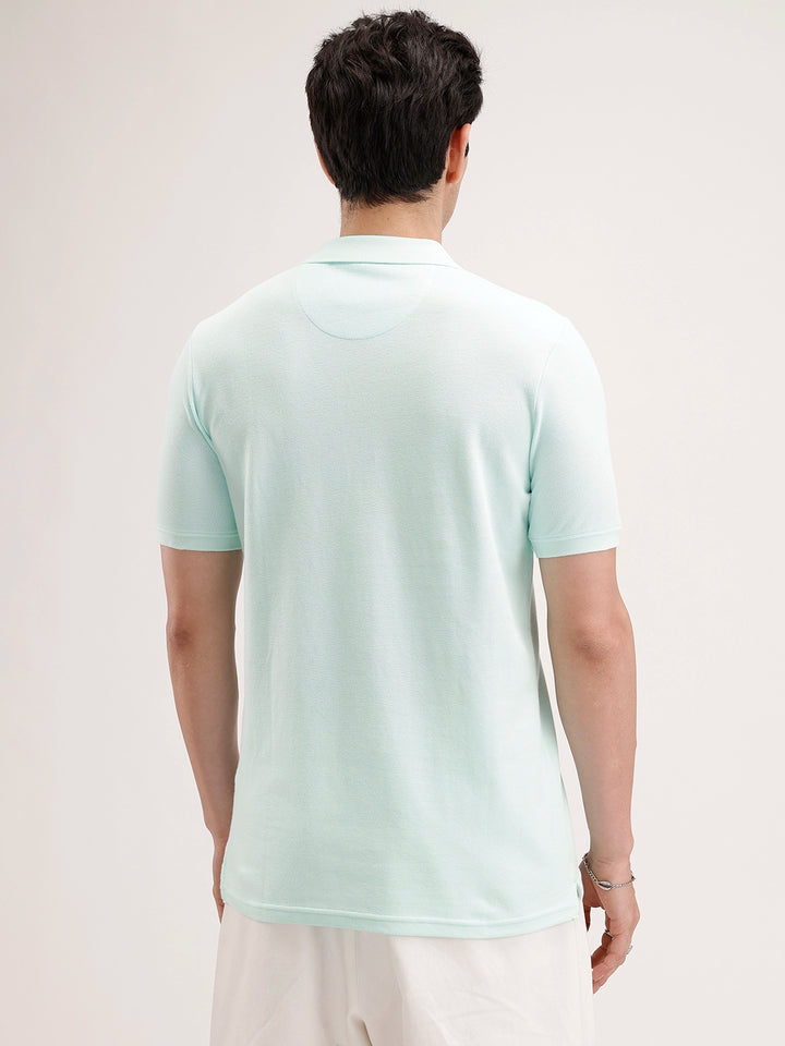 Solid Slim Fit Polo T-Shirt | Light Green