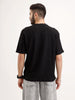 Solid Oversized Textured T-Shirt | Black