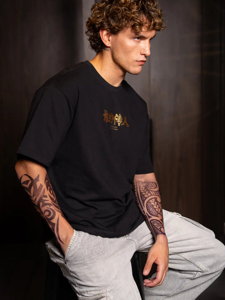 Wrogn X Aliens - The Yin-Yang Dragons | Black T-Shirt