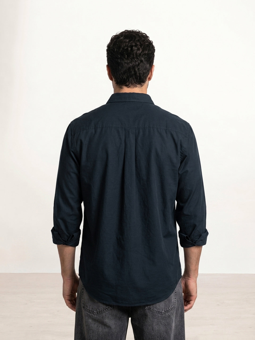 Solid Comfort Fit Full Sleeve Shirt | Navy Blue