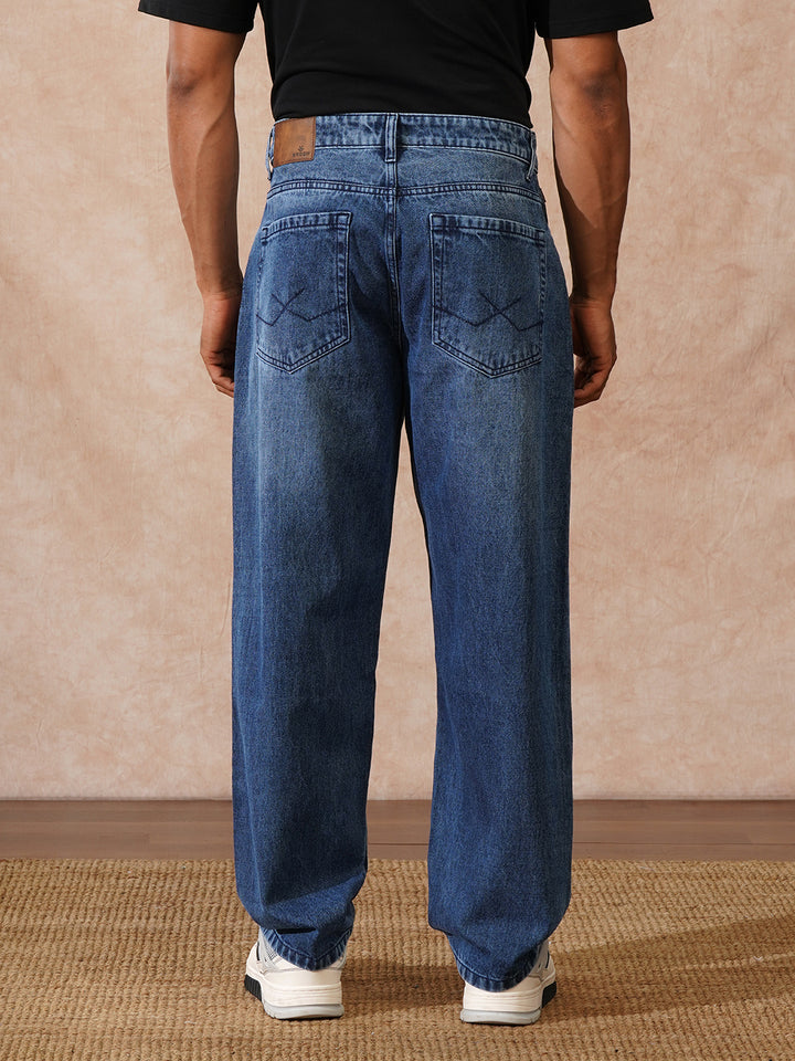 Faded Loose Fit Jeans | Blue