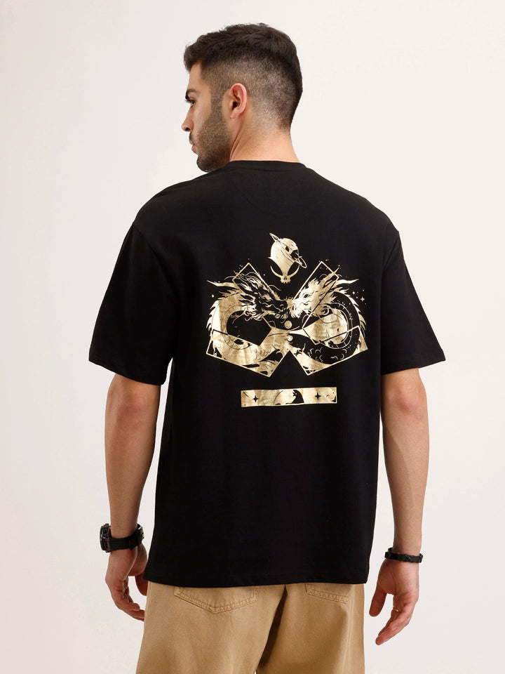 Wrogn X Aliens - The Yin-Yang Dragons | Black T-Shirt