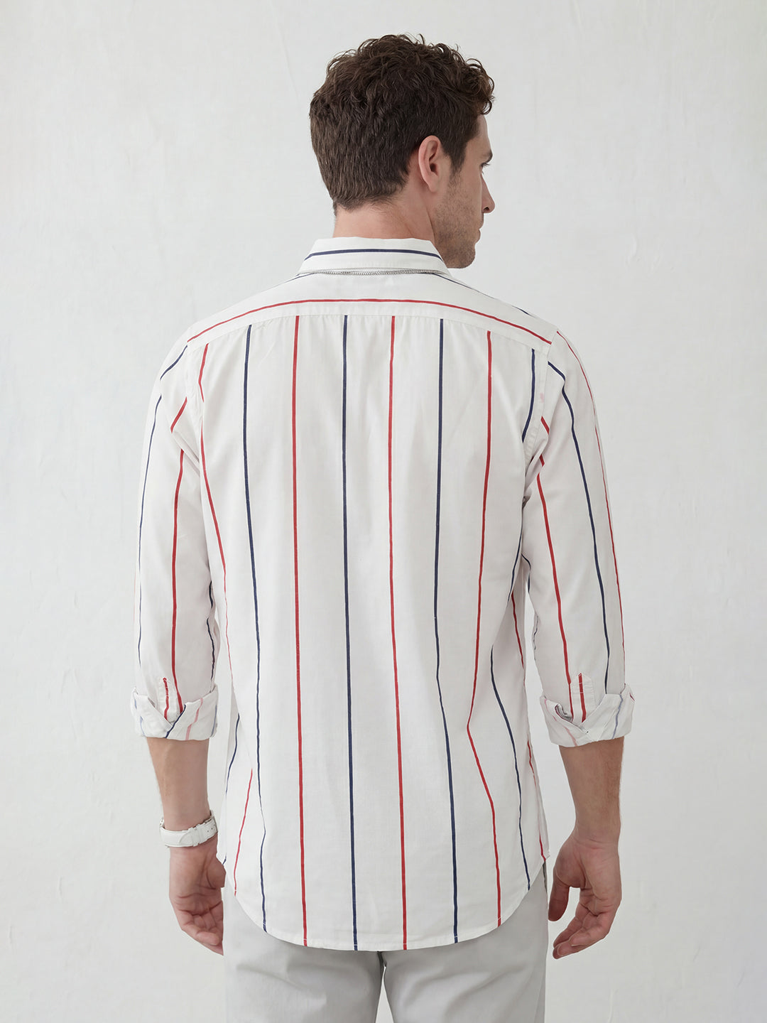 Slim Fit All Over Print Shirt | White