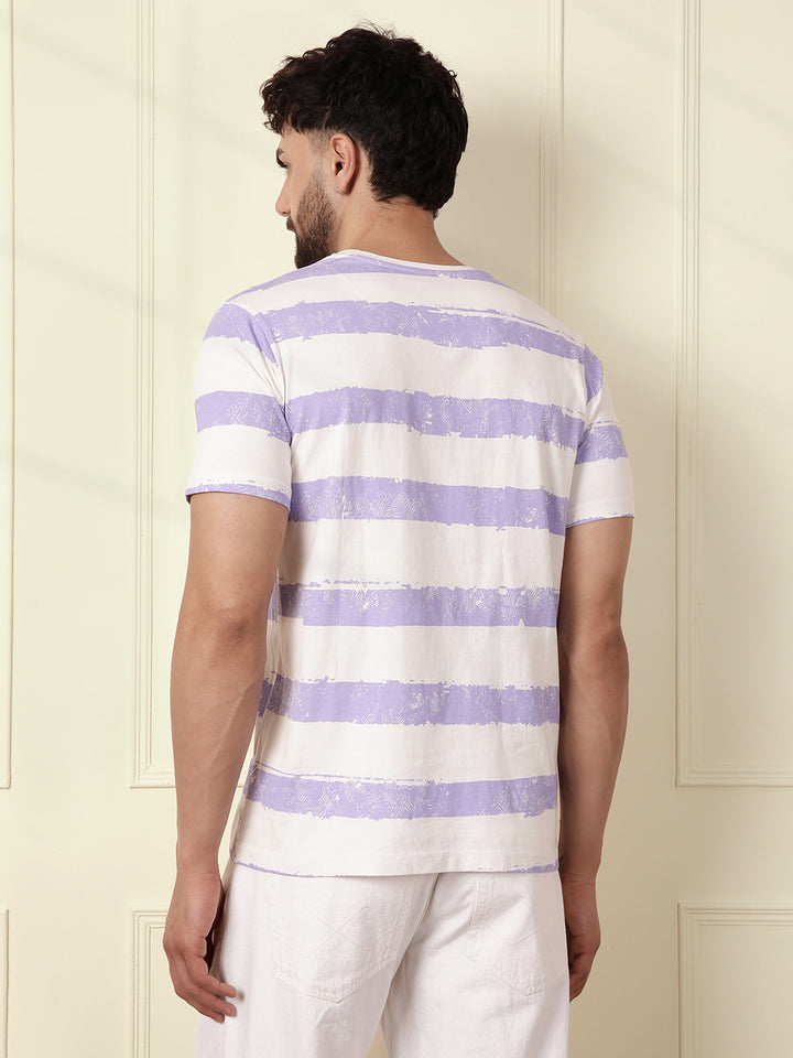 Casual Slim Fit Striped T-Shirt | Off White