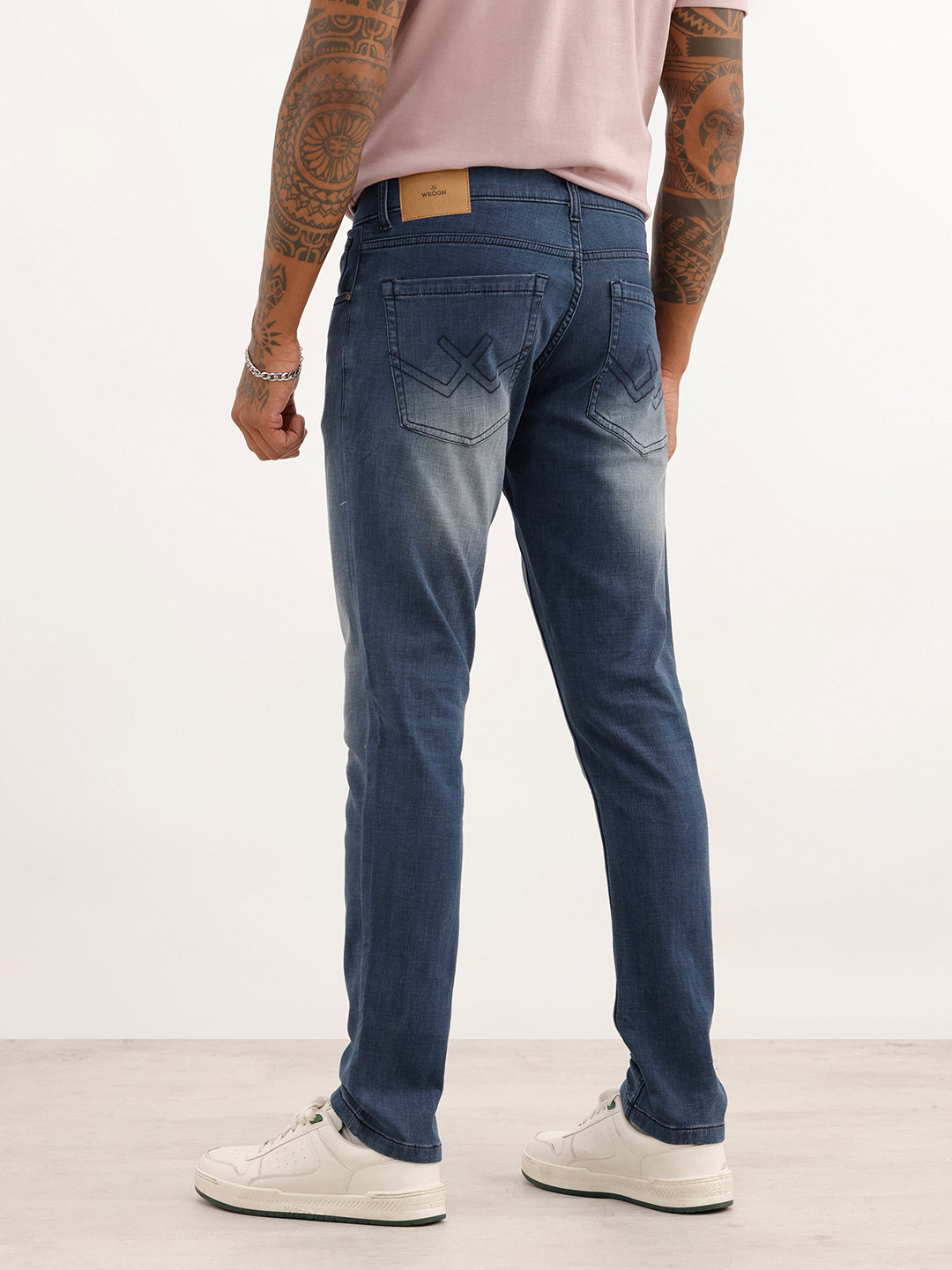 Slim Fit Faded Denim Jeans | Blue