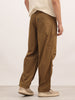 Solid Loose Fit Cargo Trousers | Khaki