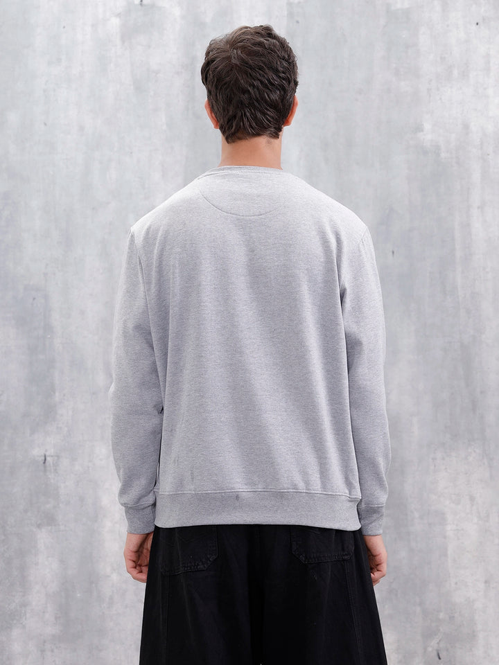 Men's Casual Branded Comfort Fit Sweatshirt | Grey