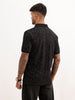 Slim Fit AOP Polo T-Shirt | Black