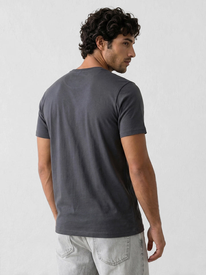 Slim Fit Placement Printed T-Shirt | Grey