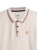 Beige Trim Casual Polo T-Shirt