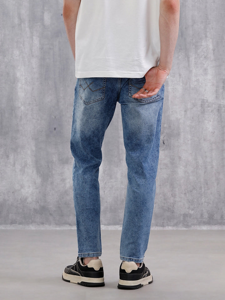 Heavy Fade Skinny Crop Jeans | Blue