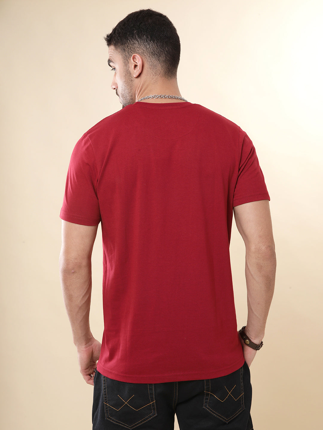 Red Drip Printed Casual T-Shirt