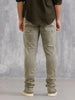Retro Wash Overdyed Slim Fit Jeans | Olive