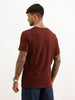 Slim Fit Placement Printed T-Shirt | Brown