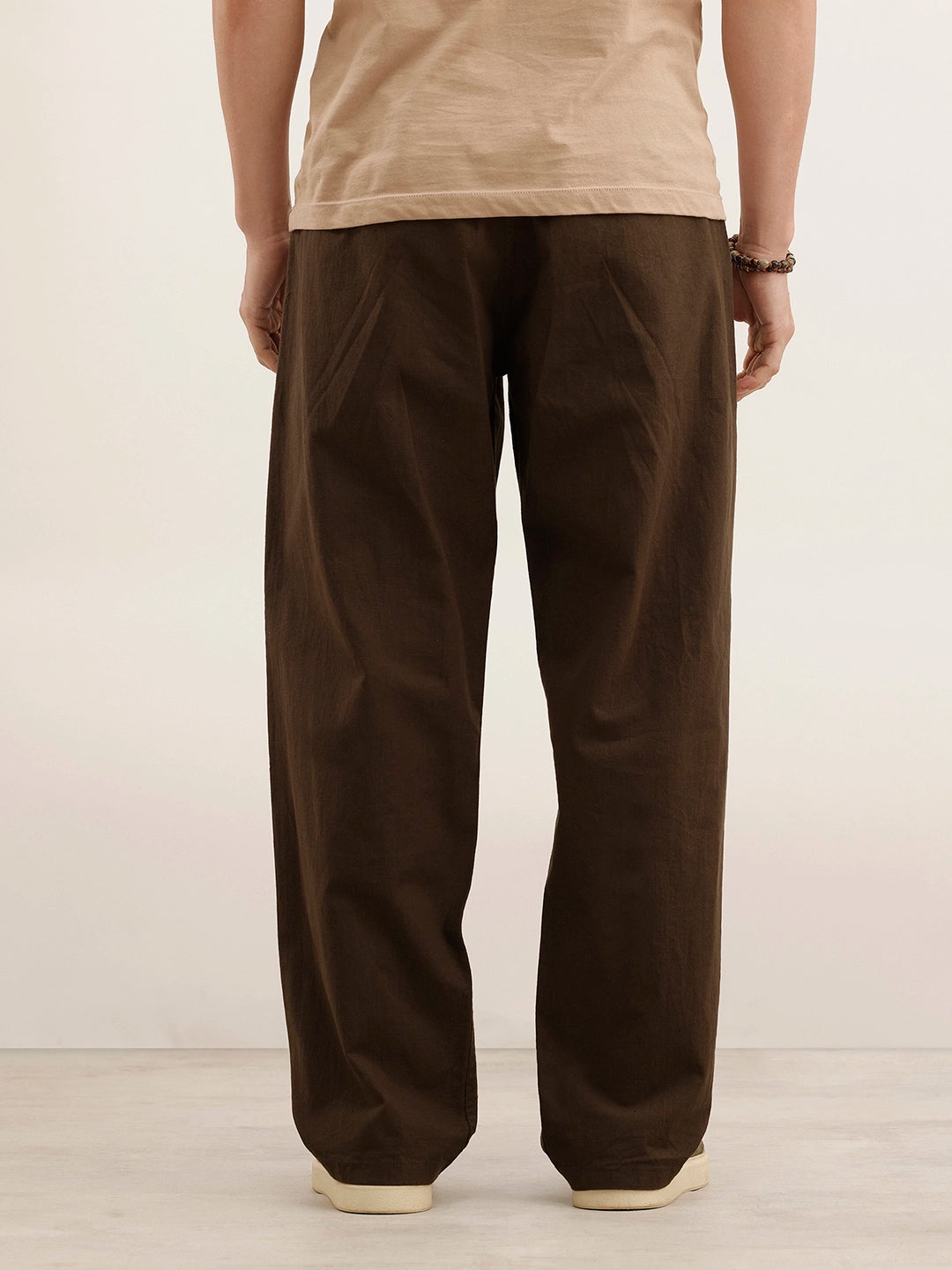 Loose Fit Cotton Trouser | Brown