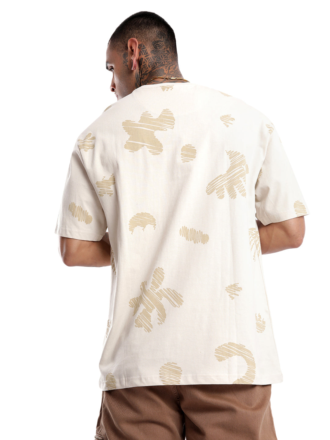 Urban Beige AOP Oversized T-Shirt