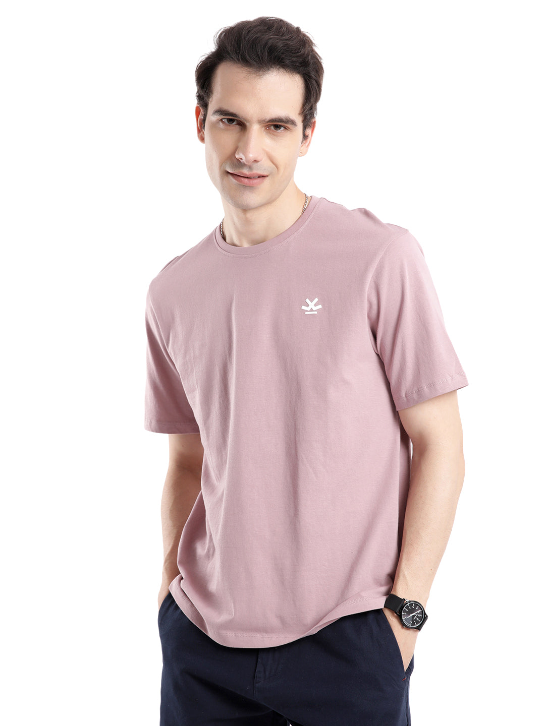 Basic Logo Printed Pink T-Shirt