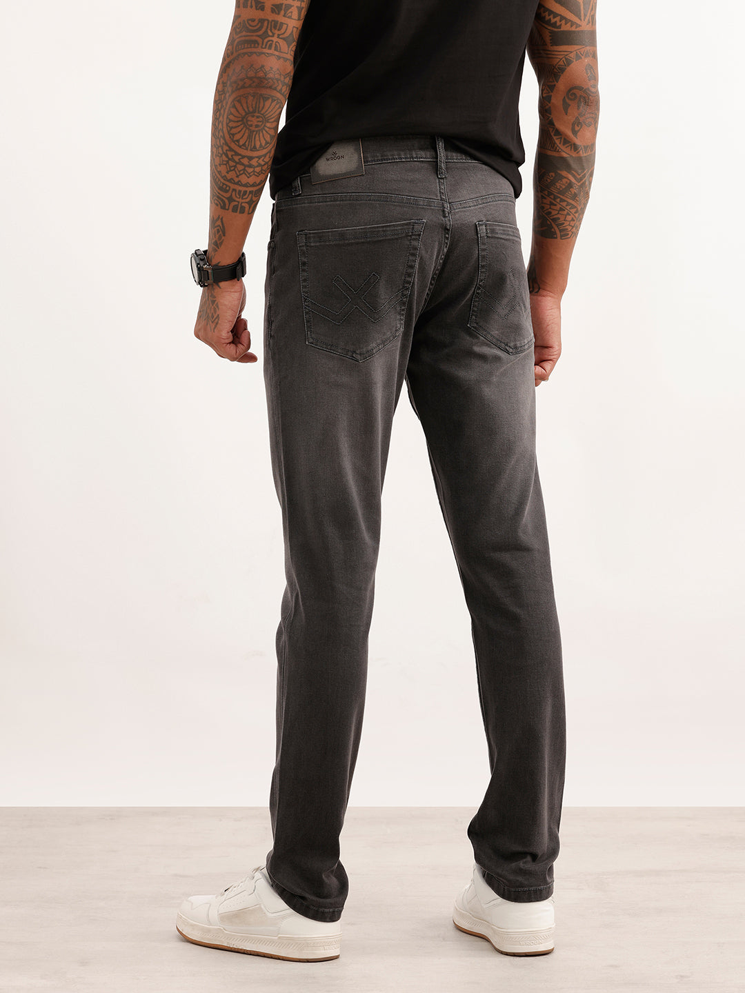 Faded Slim Fit Denim Jeans | Dark Grey