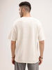 Oversized Fit Embroidered T-Shirt | Beige